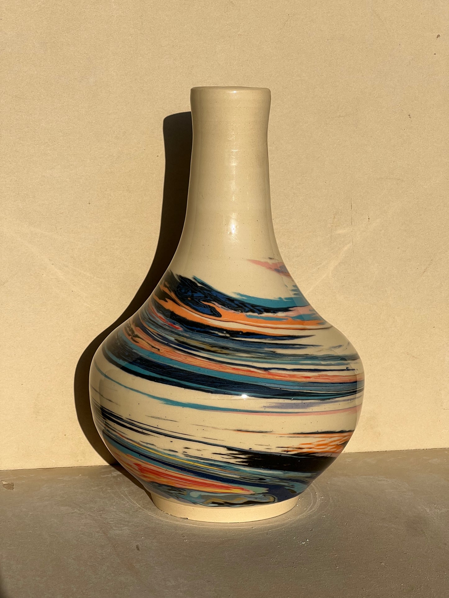 Marbled Bottle Vase
