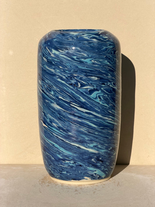Blues Reclaimed Nerikomi Vase