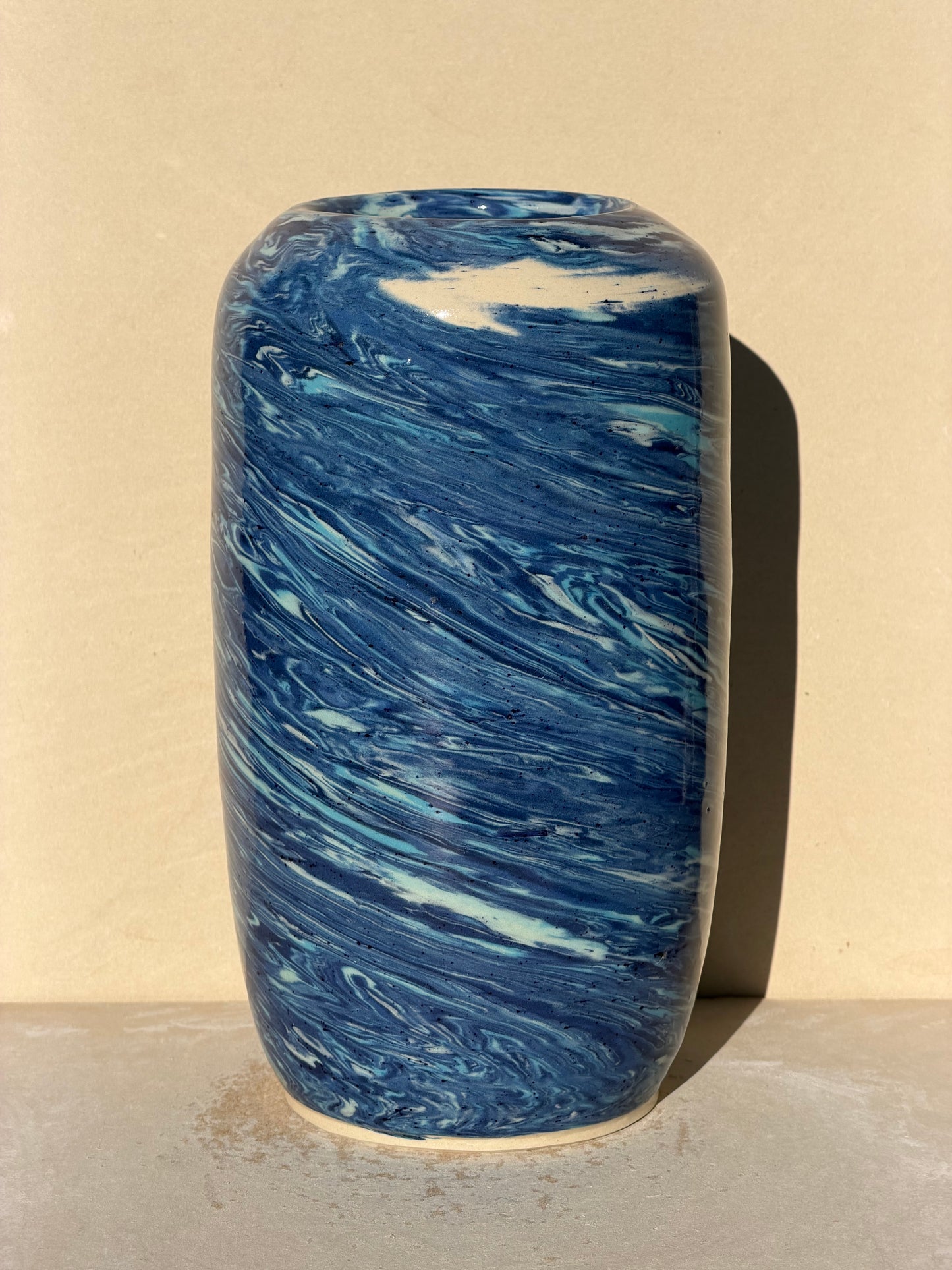 Blues Reclaimed Nerikomi Vase