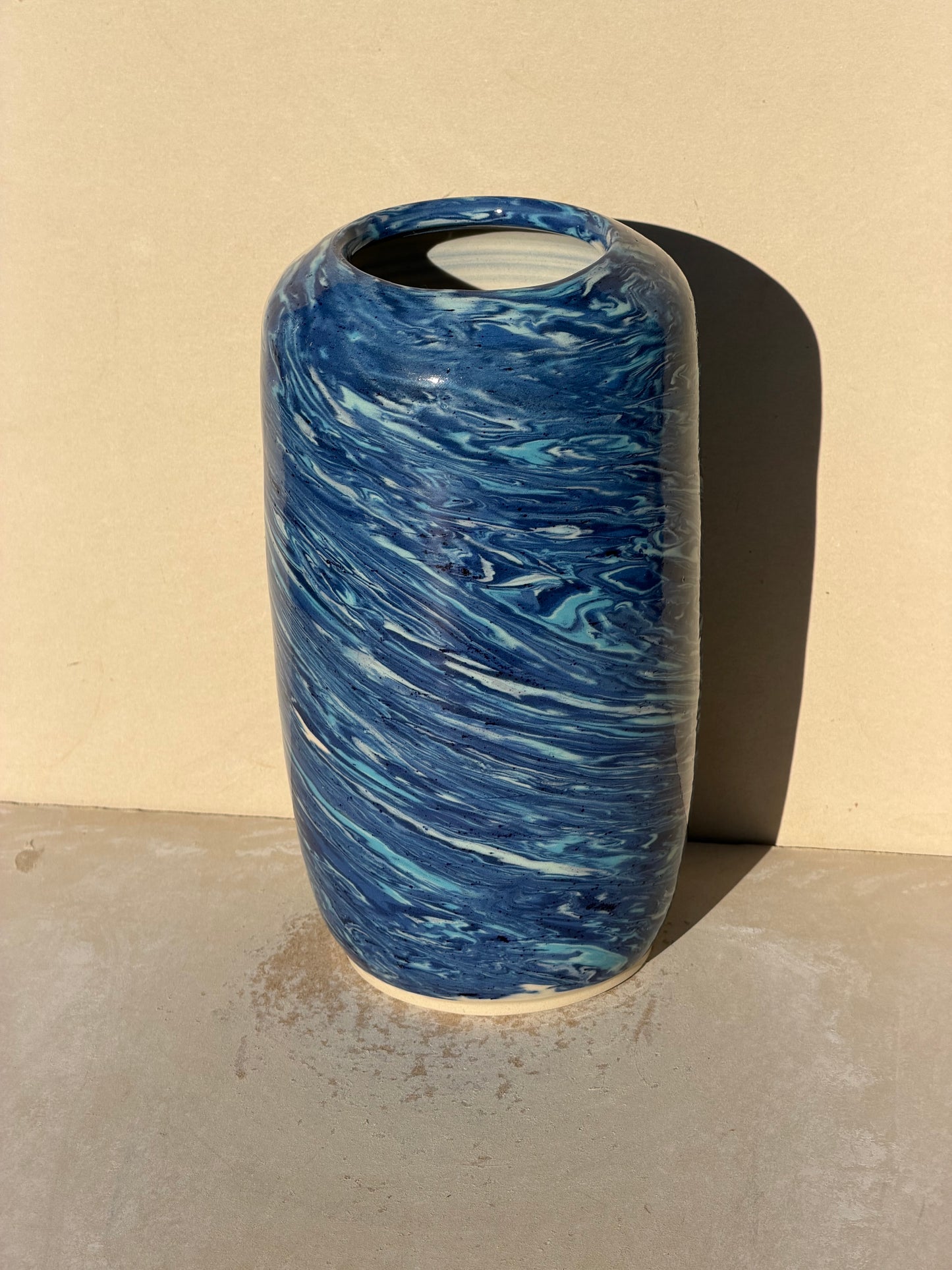 Blues Reclaimed Nerikomi Vase