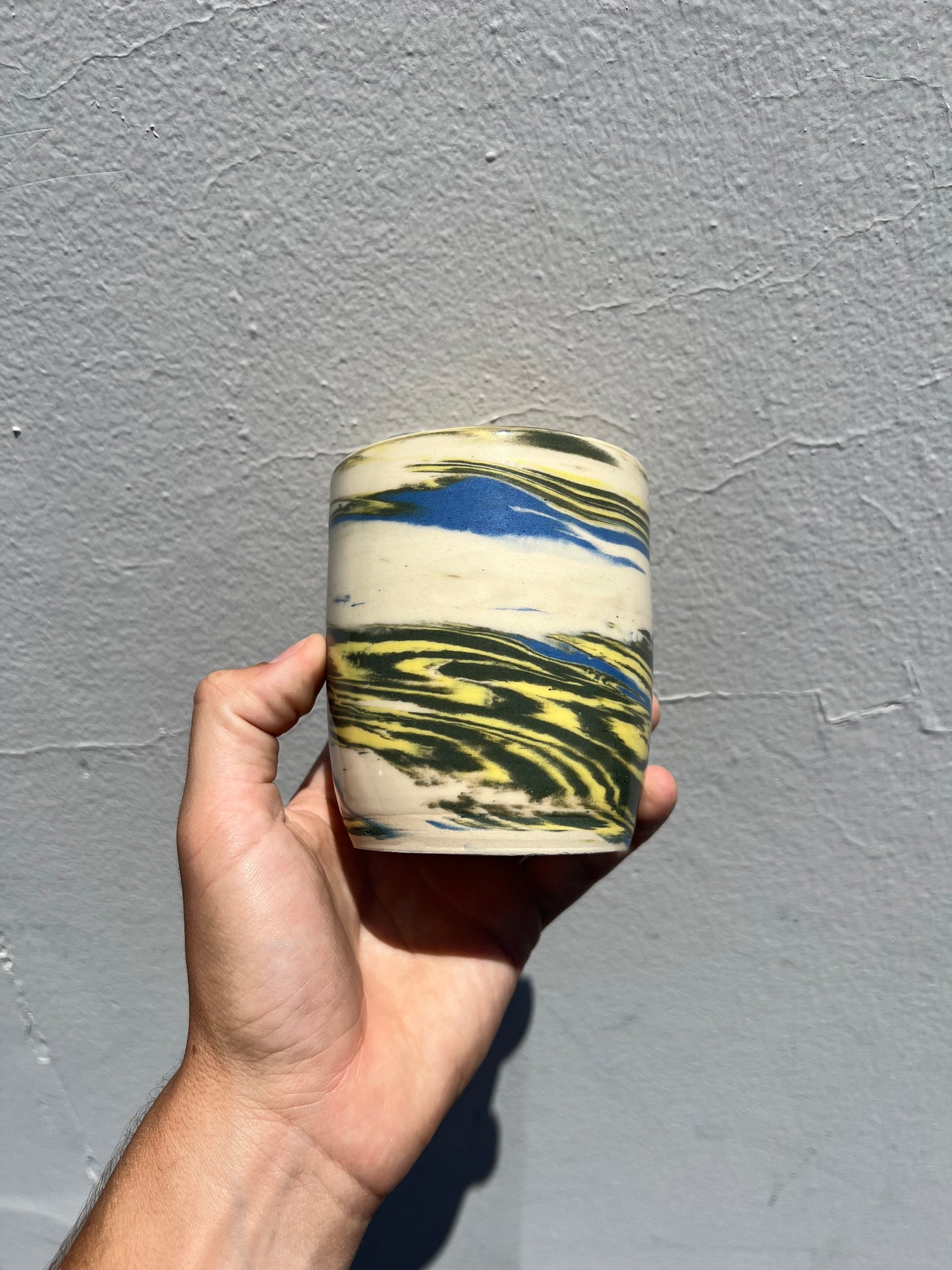 Yellow and Green Nerikomi Cup