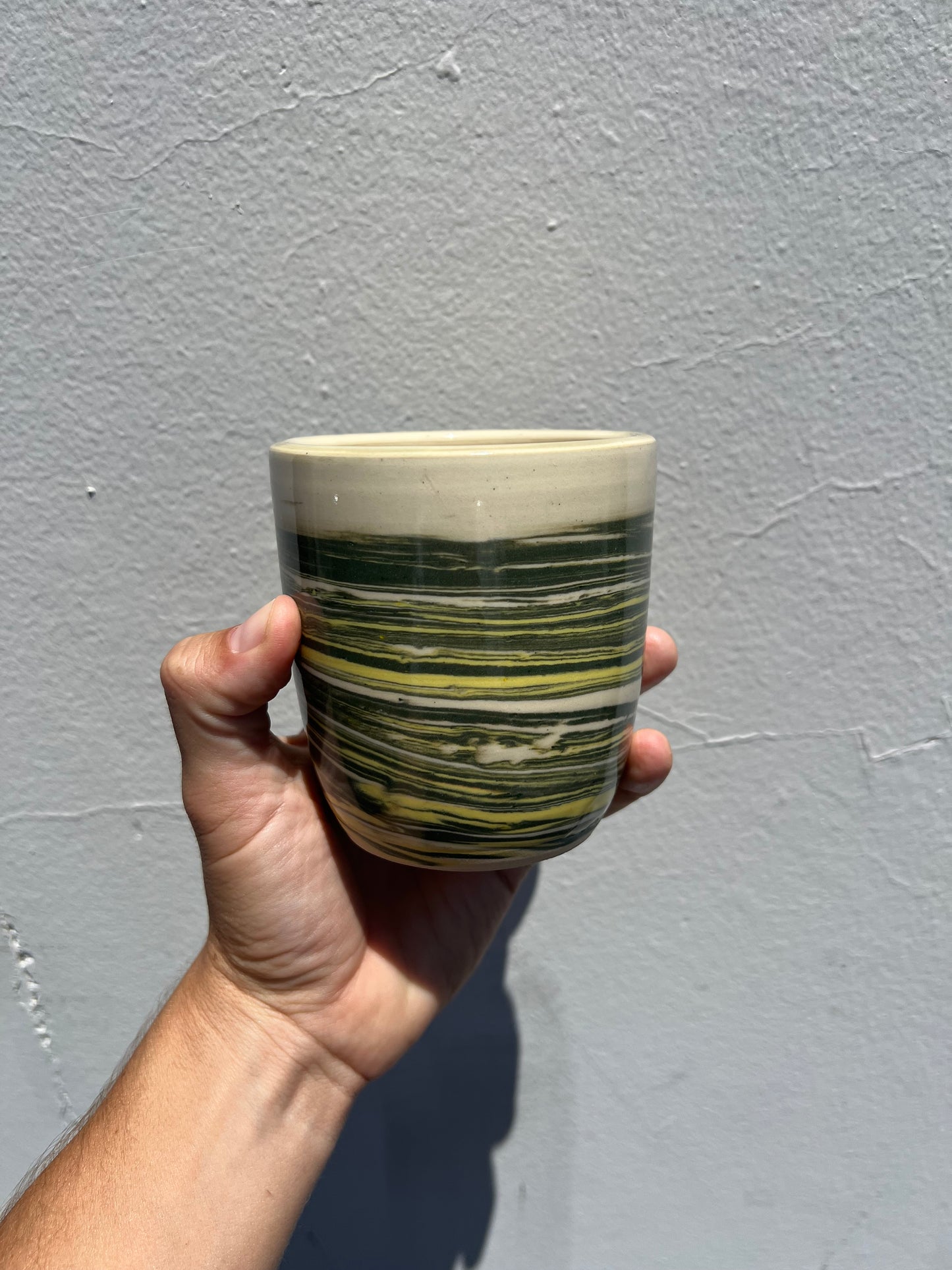 Green and Yellow Nerikomi Cup
