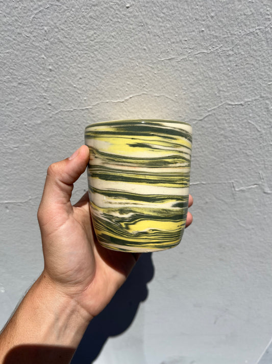 Green and Yellow Nerikomi Cup