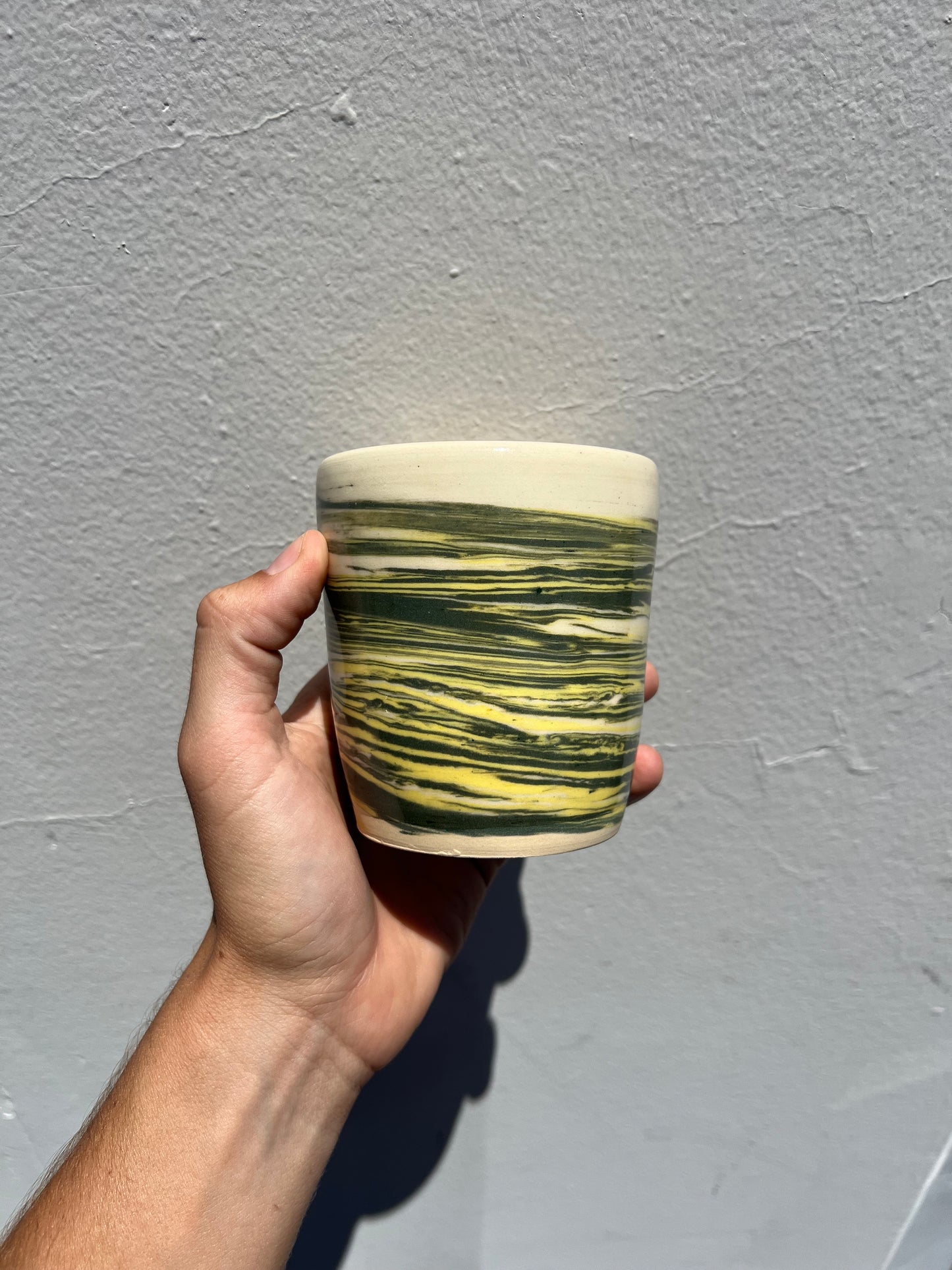 Green and Yellow Nerikomi Cup
