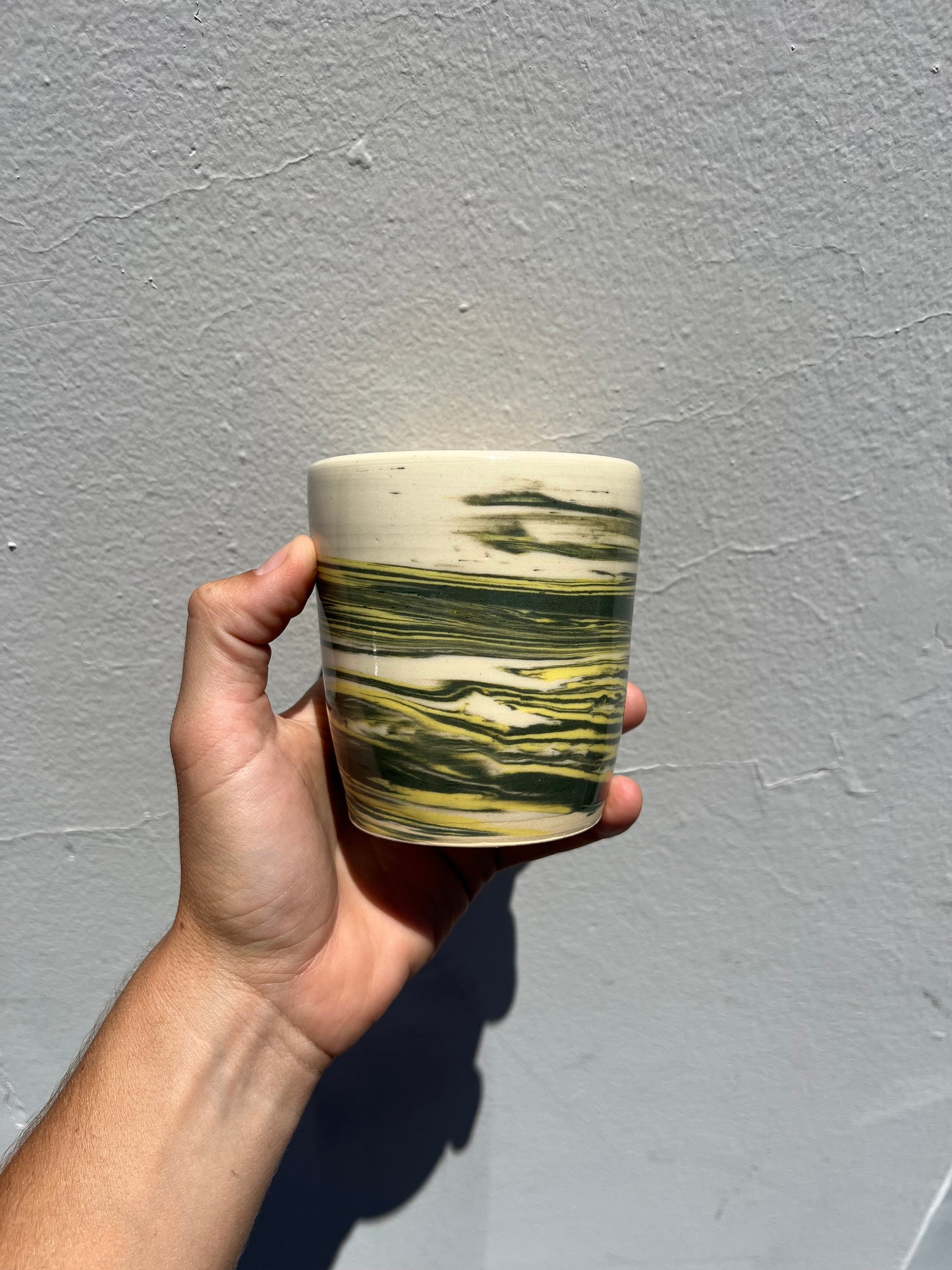 Green and Yellow Nerikomi Cup