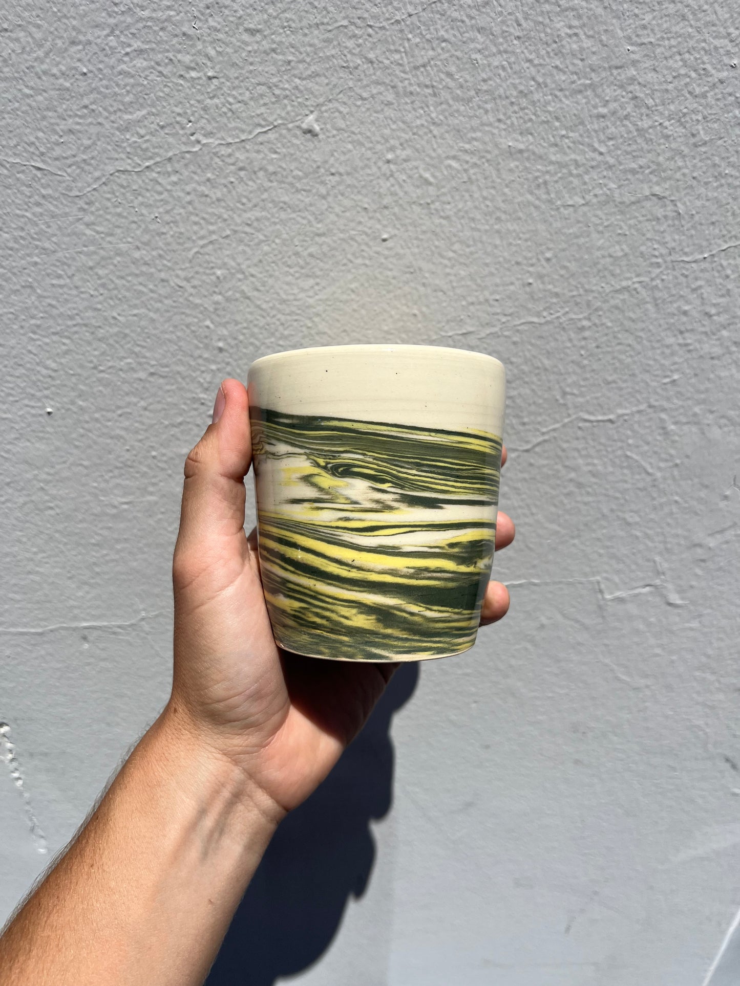 Green and Yellow Nerikomi Cup