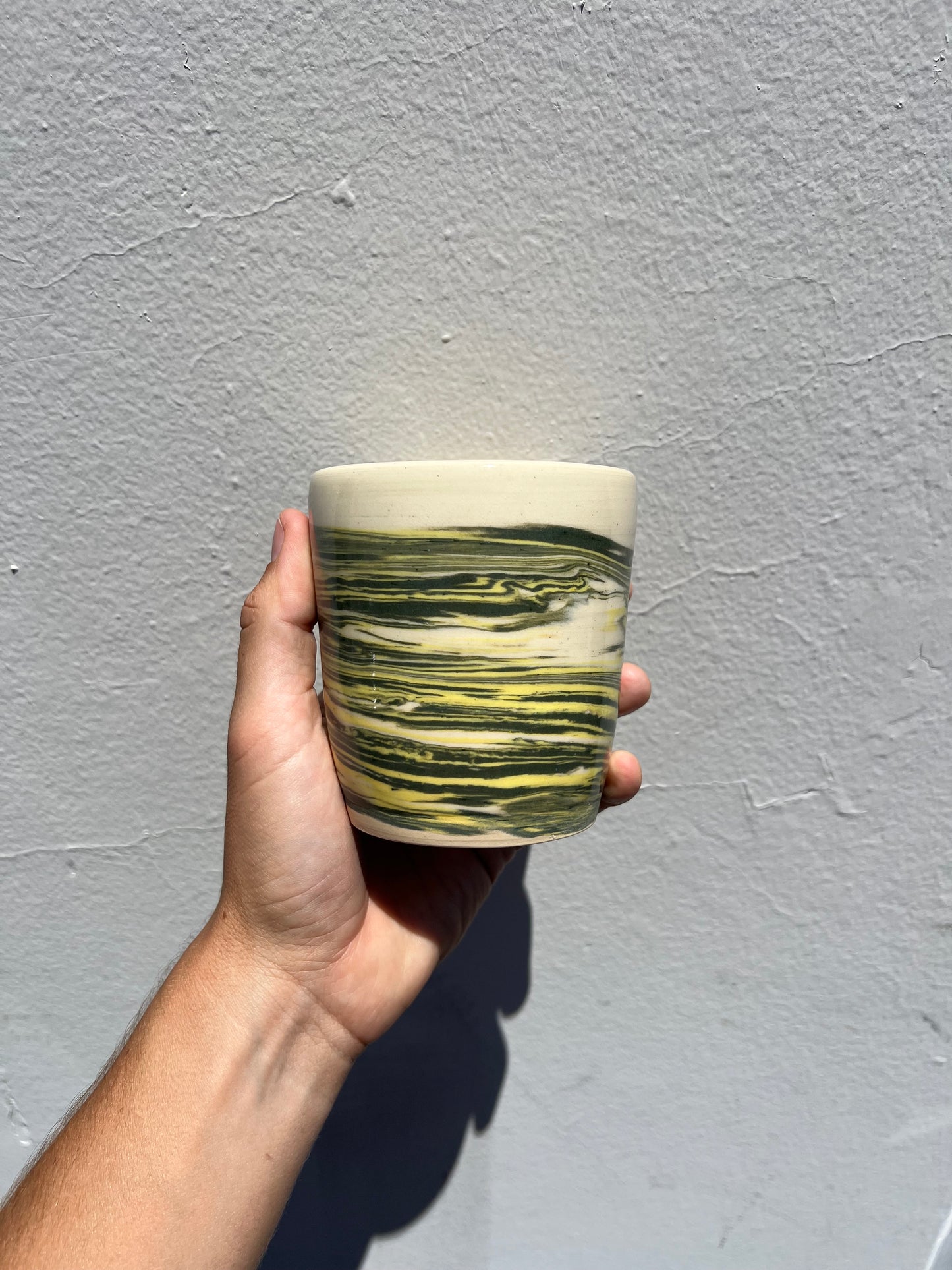 Green and Yellow Nerikomi Cup