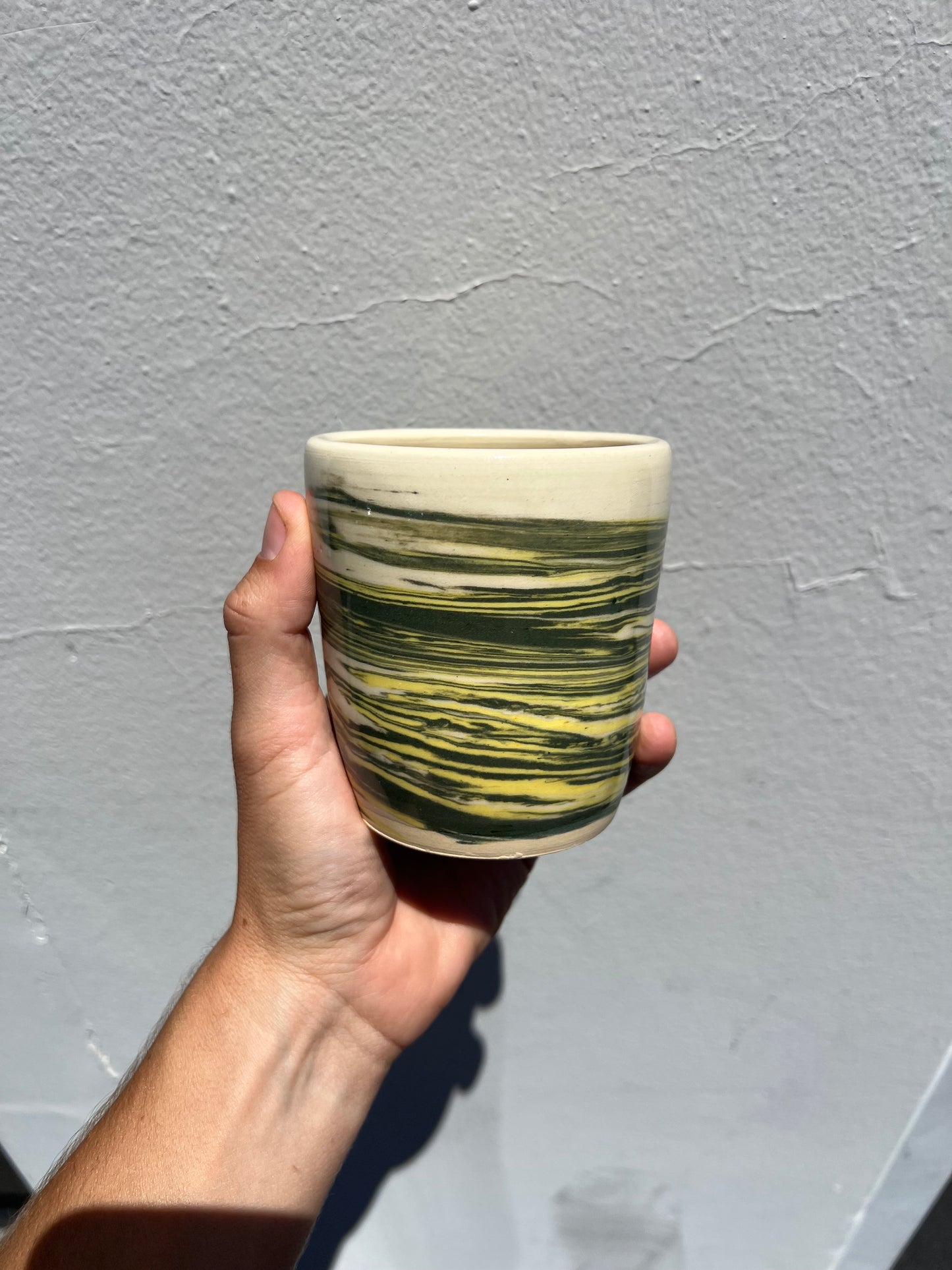 Green and Yellow Nerikomi Cup