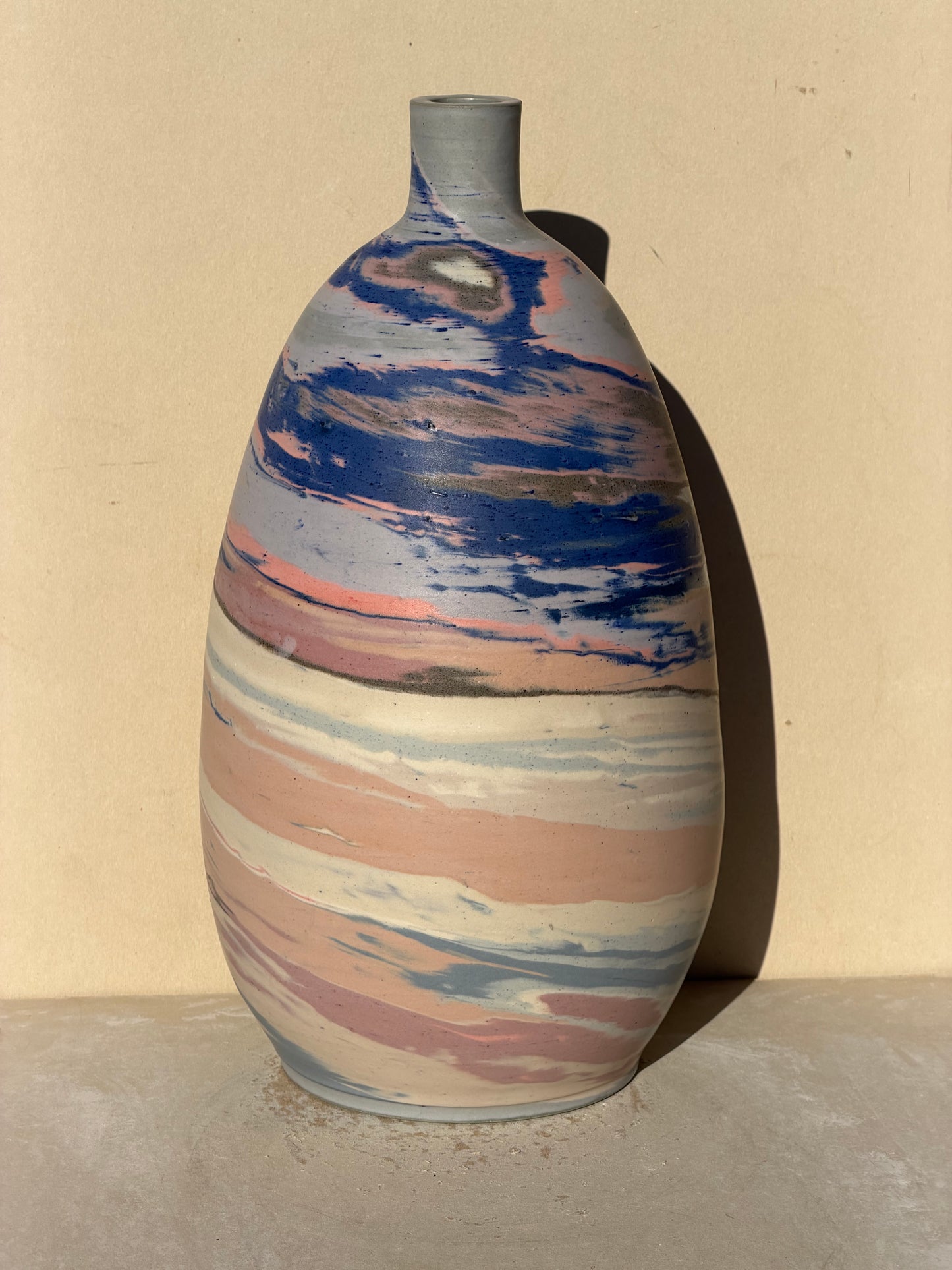 Matte Marbled Bottle Vase