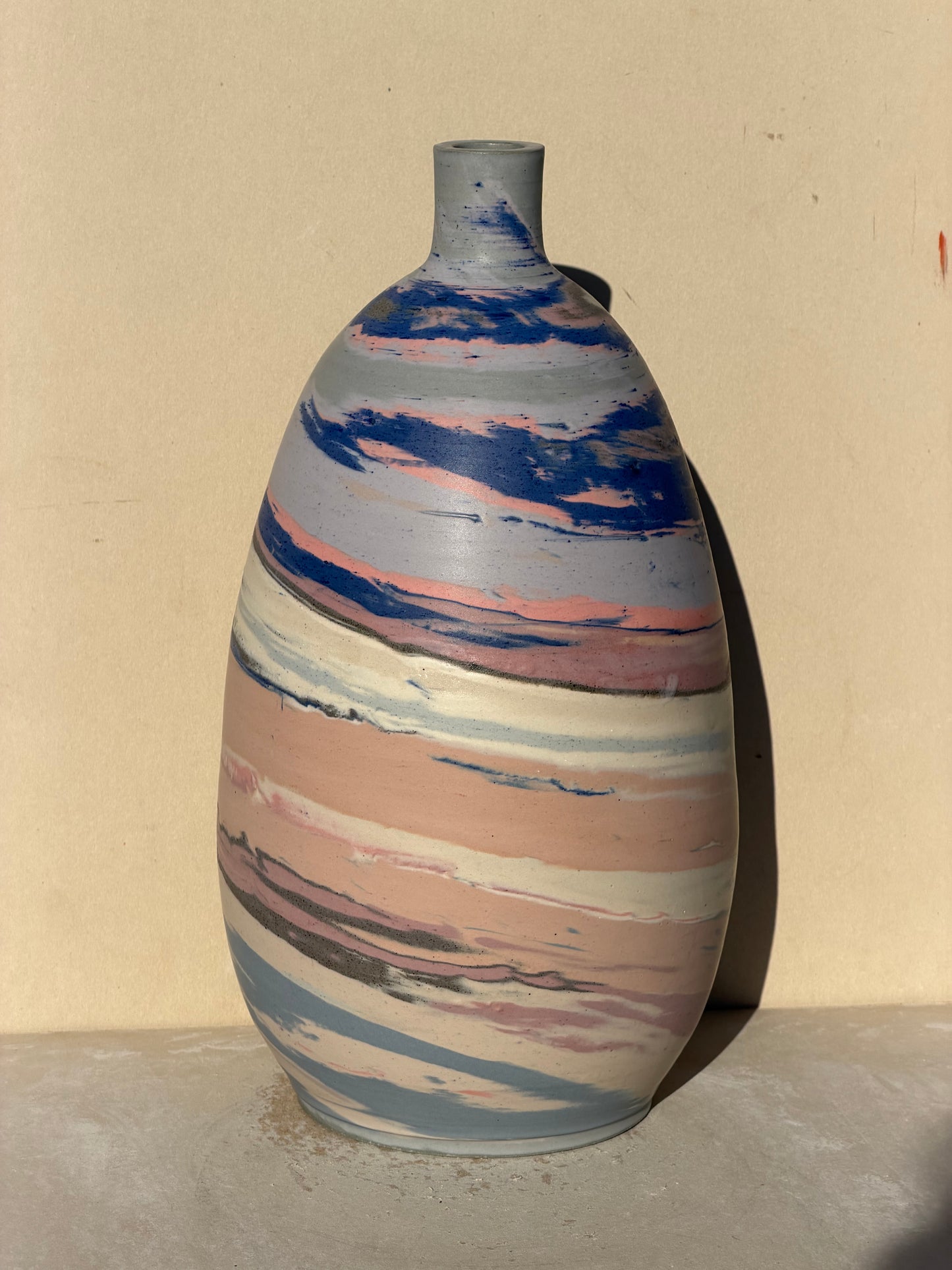 Matte Marbled Bottle Vase