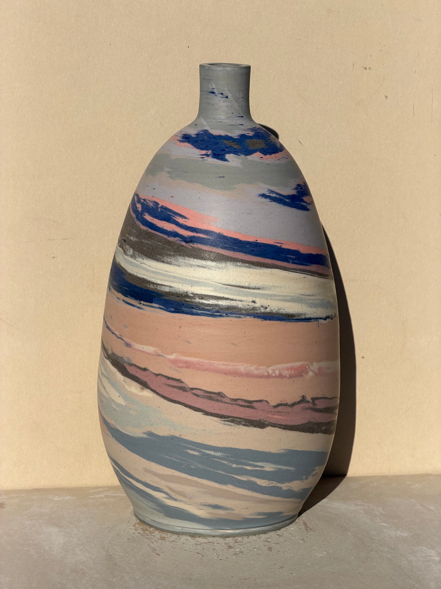 Matte Marbled Bottle Vase