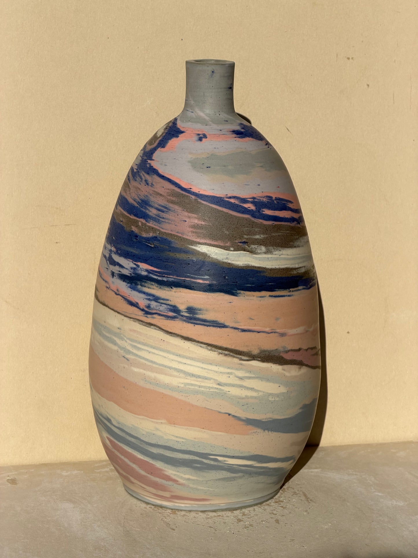 Matte Marbled Bottle Vase