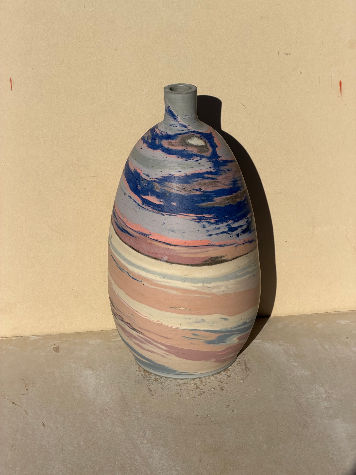 Matte Marbled Bottle Vase