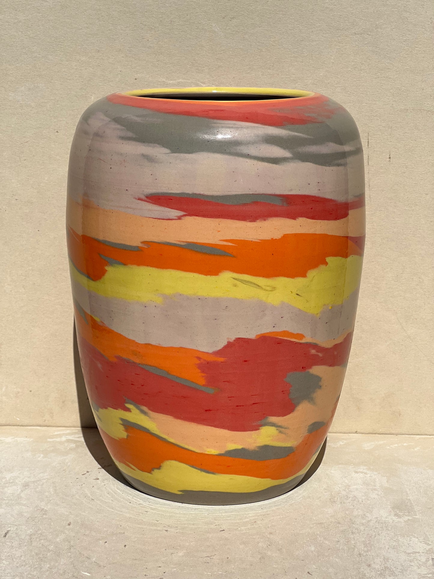 Vibrant Colored Marbled Vase