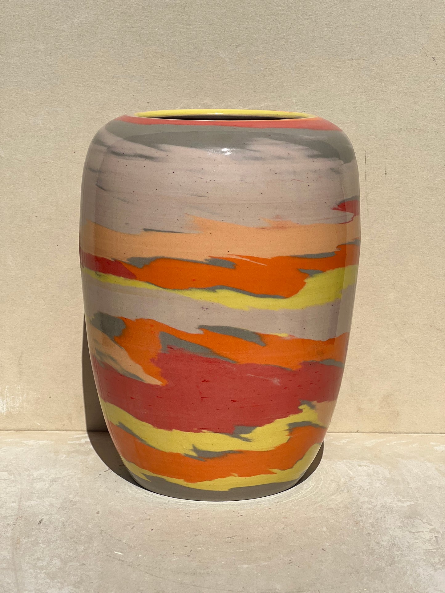 Vibrant Colored Marbled Vase