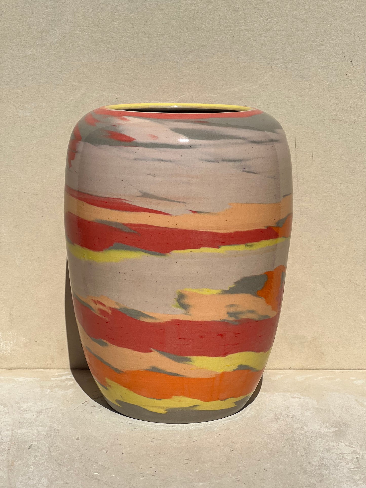 Vibrant Colored Marbled Vase