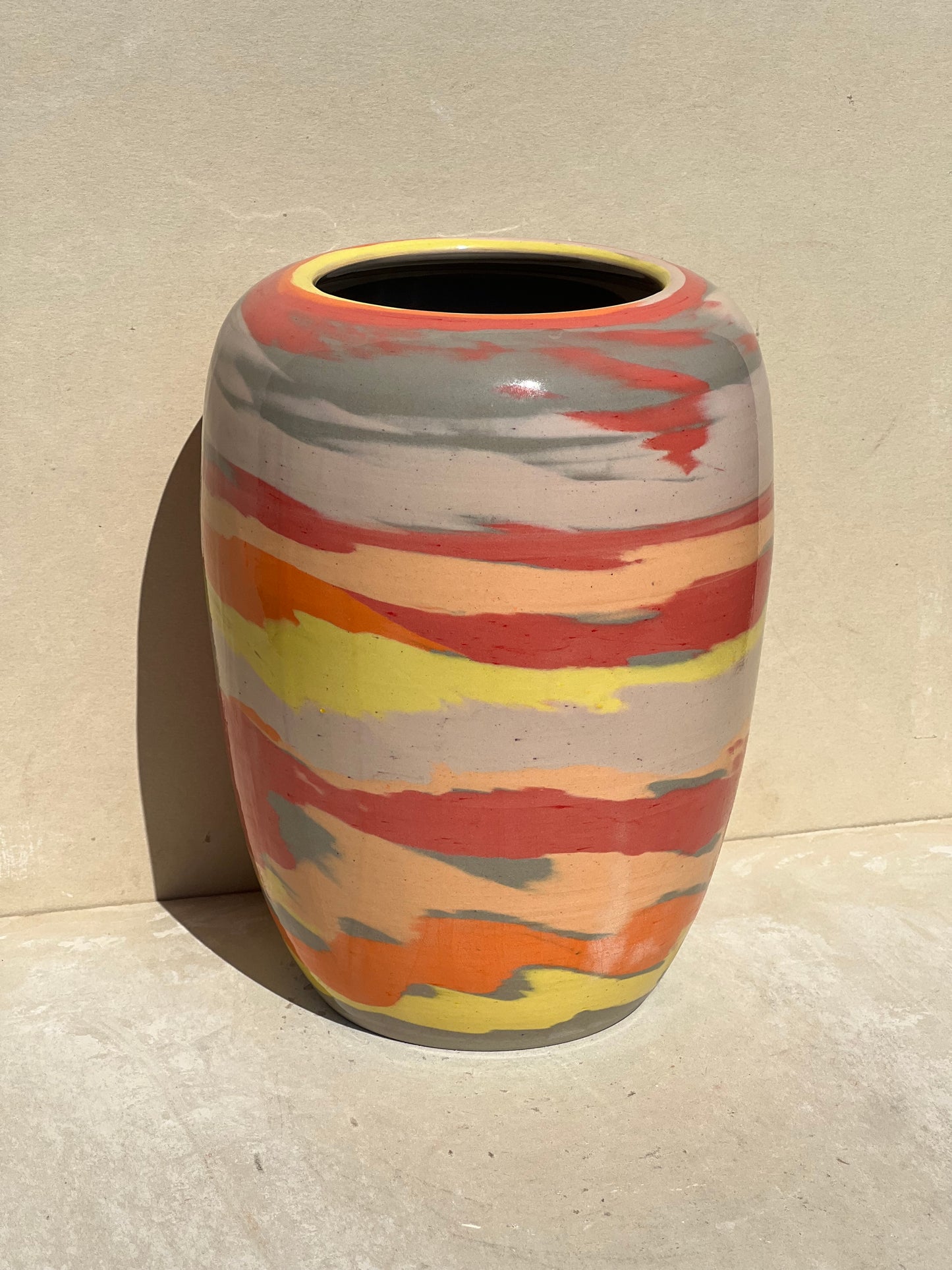 Vibrant Colored Marbled Vase
