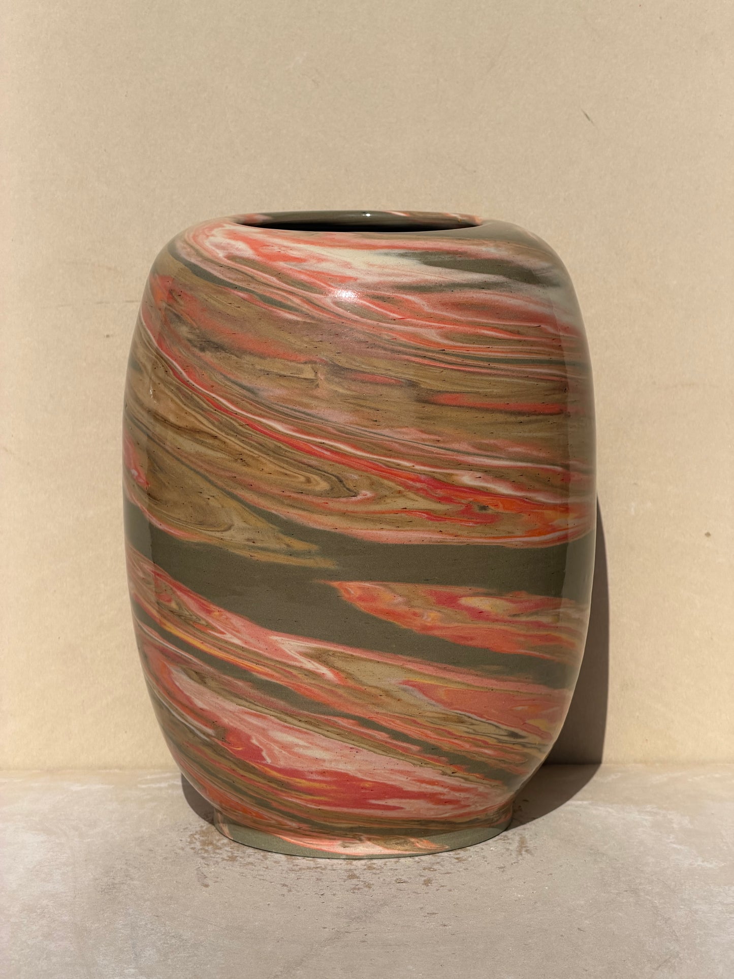 Vibrant Marbled Green Vase