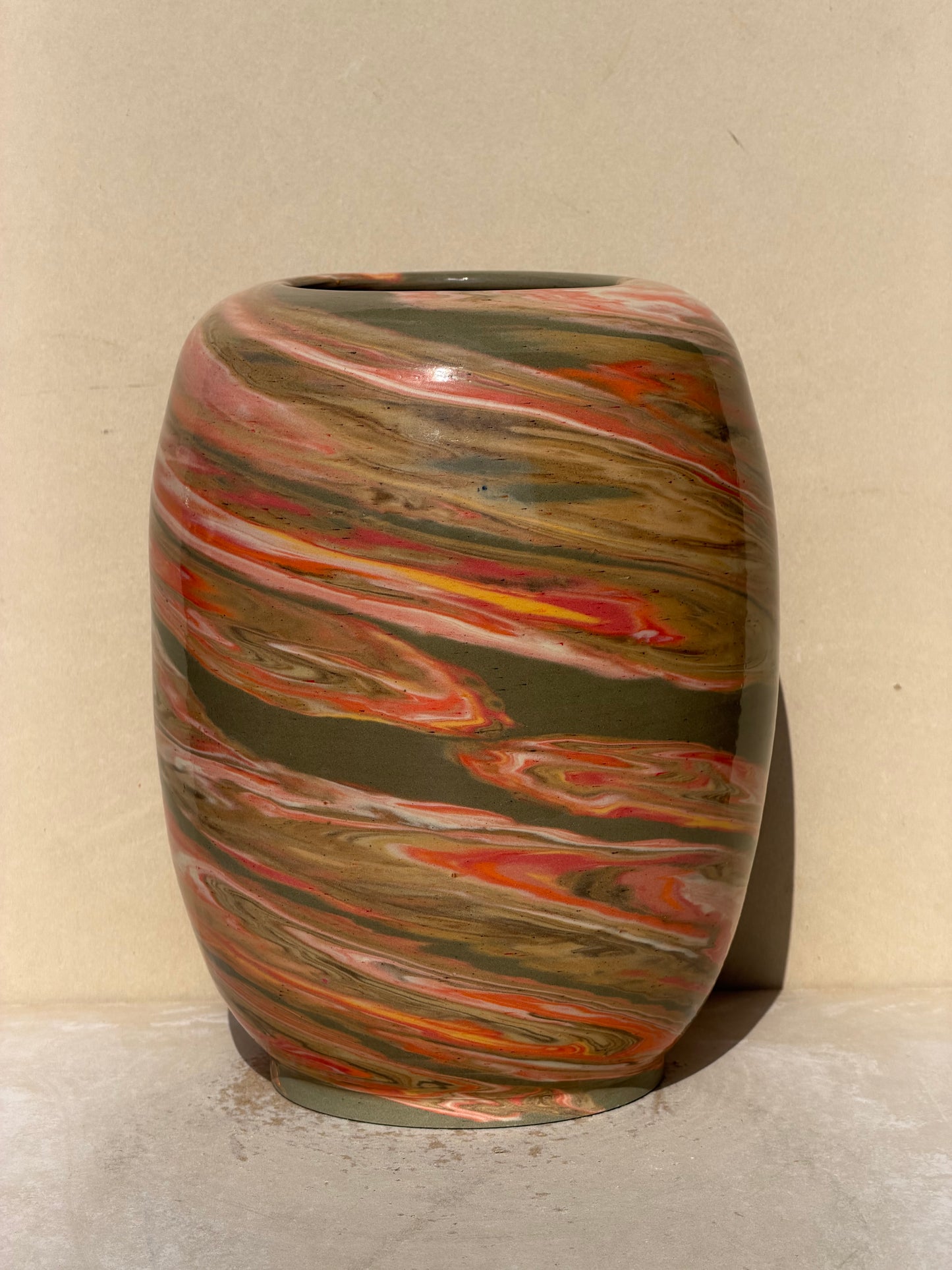 Vibrant Marbled Green Vase