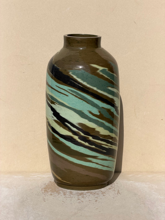 Green Carved Bottle