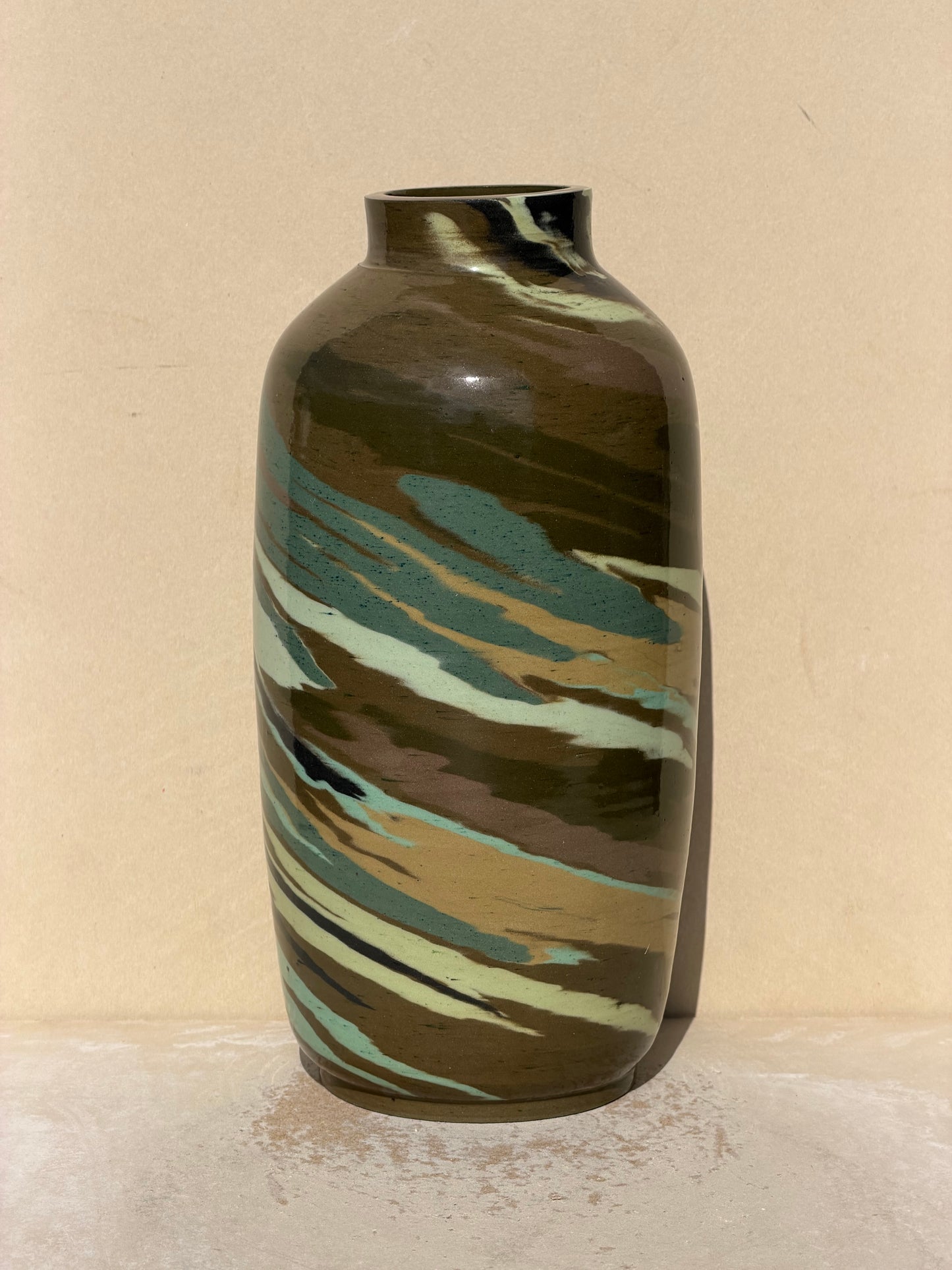 Green Carved Bottle