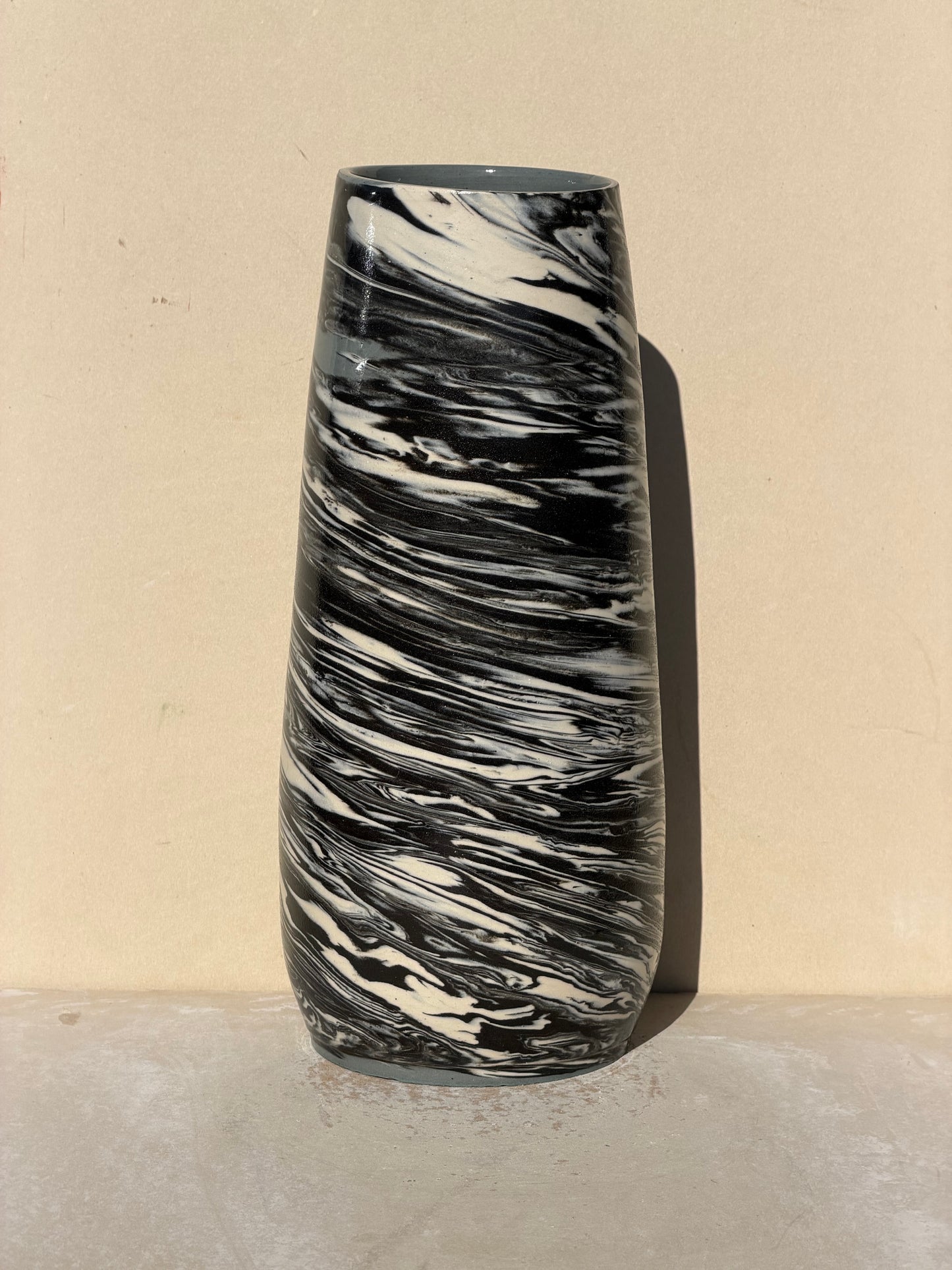 Black and White Marble Vase