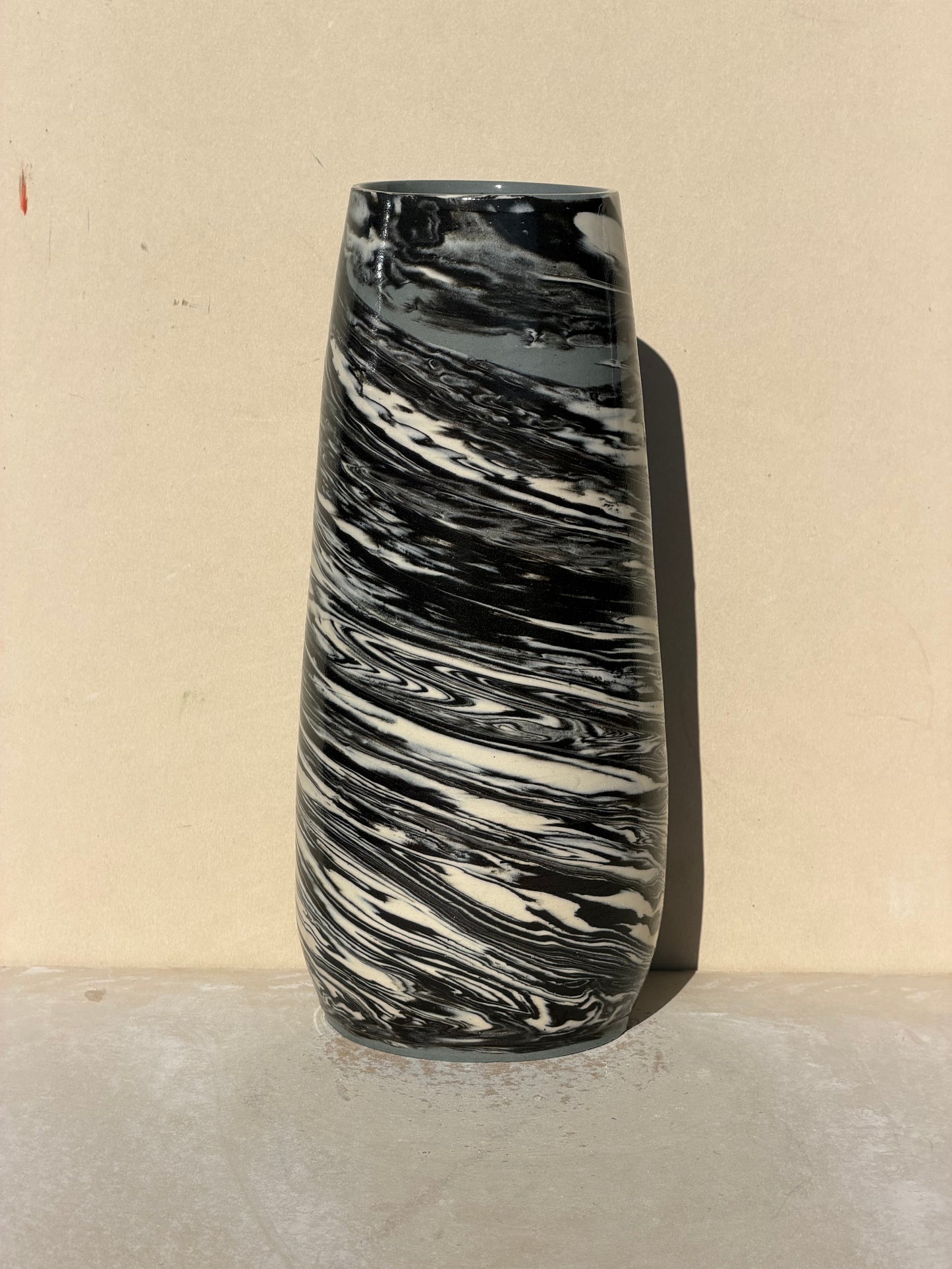 Black and White Marble Vase