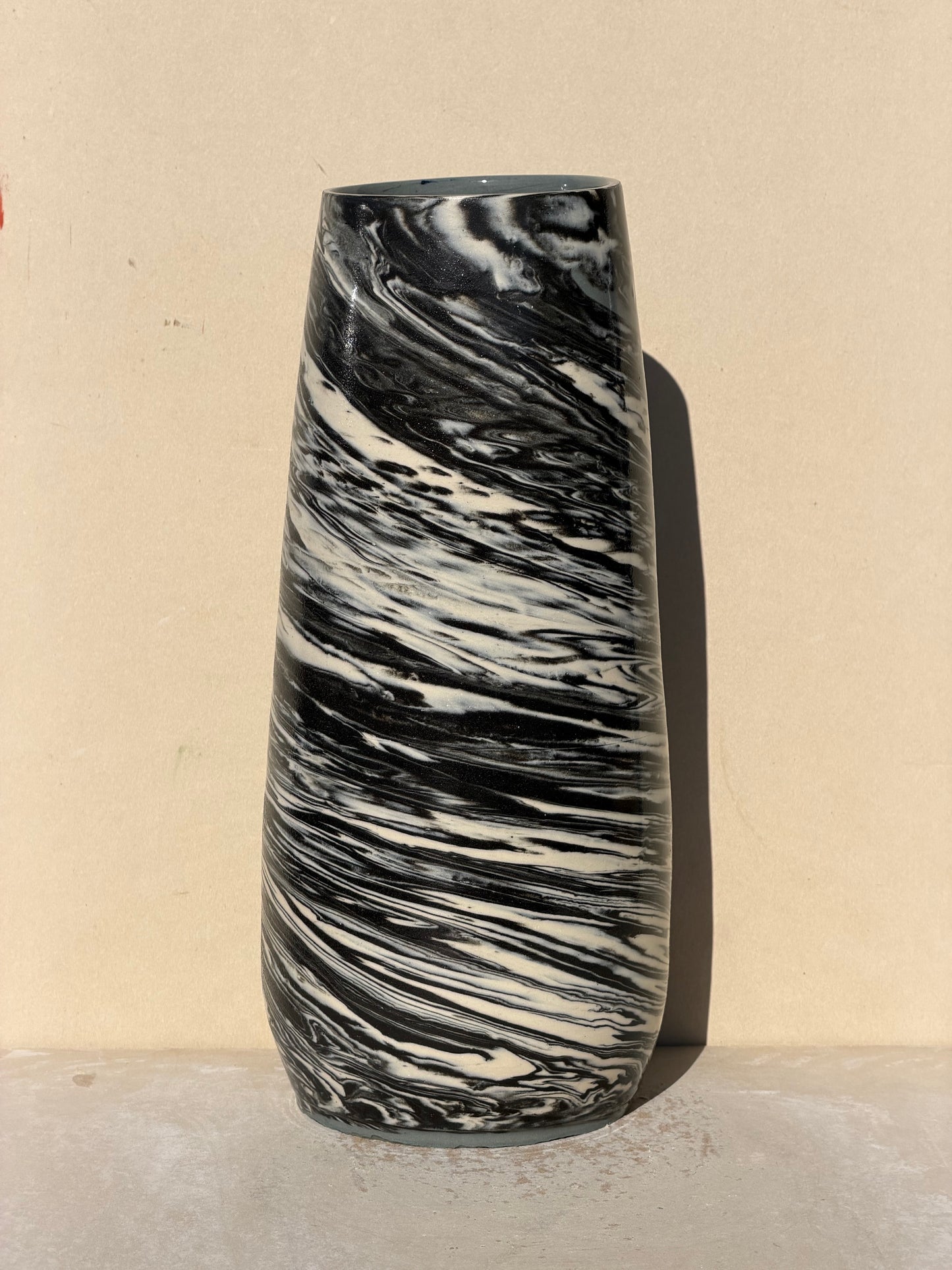 Black and White Marble Vase