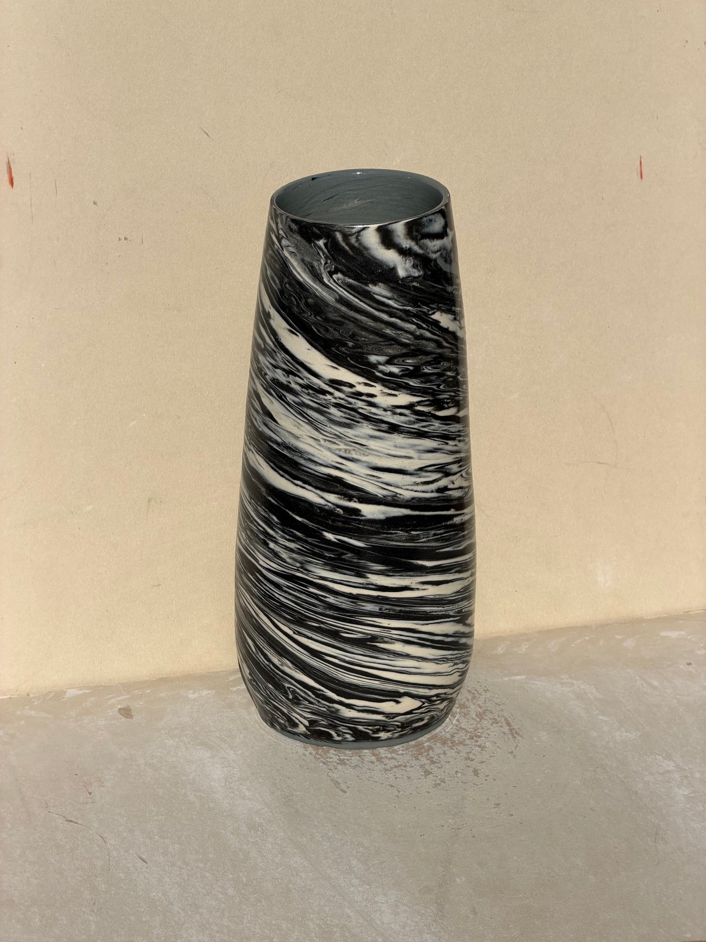 Black and White Marble Vase