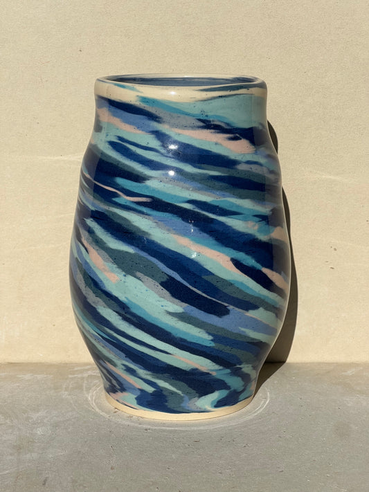 All Blue Nerikomi Vase