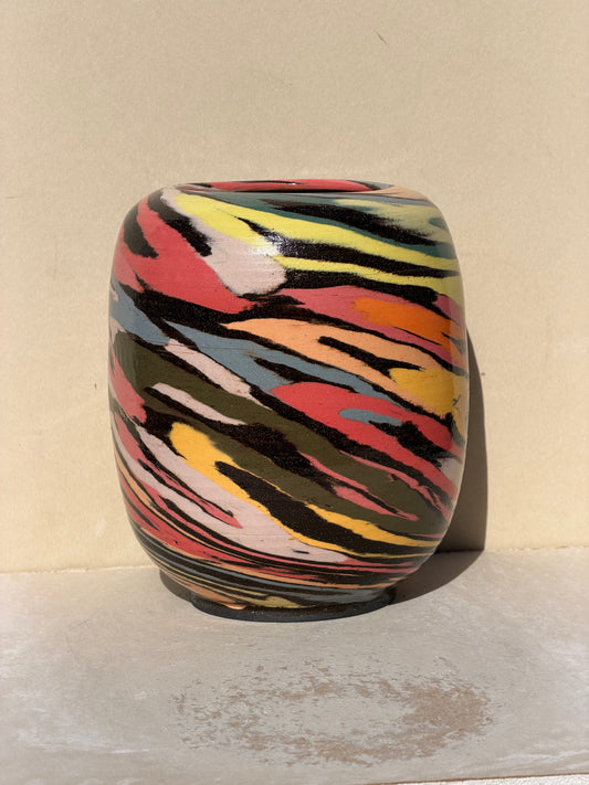 Brown Colored Carved Vase