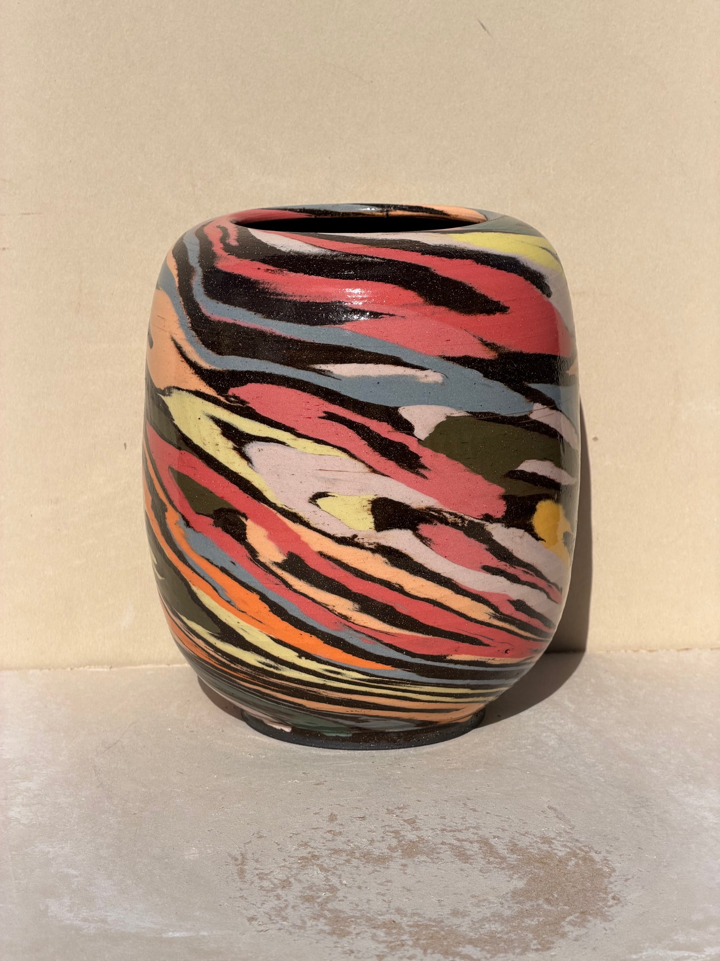 Brown Colored Carved Vase