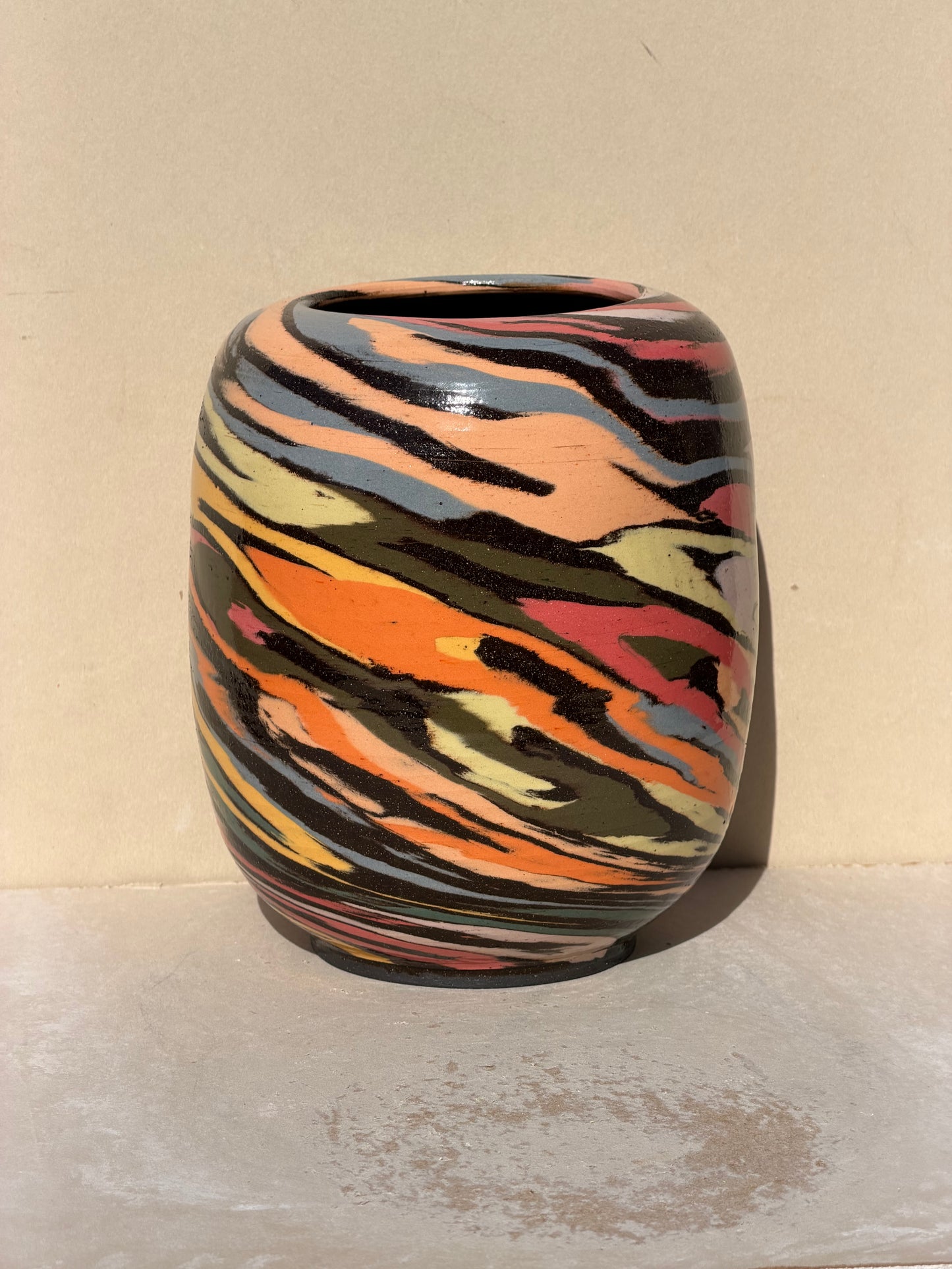 Brown Colored Carved Vase