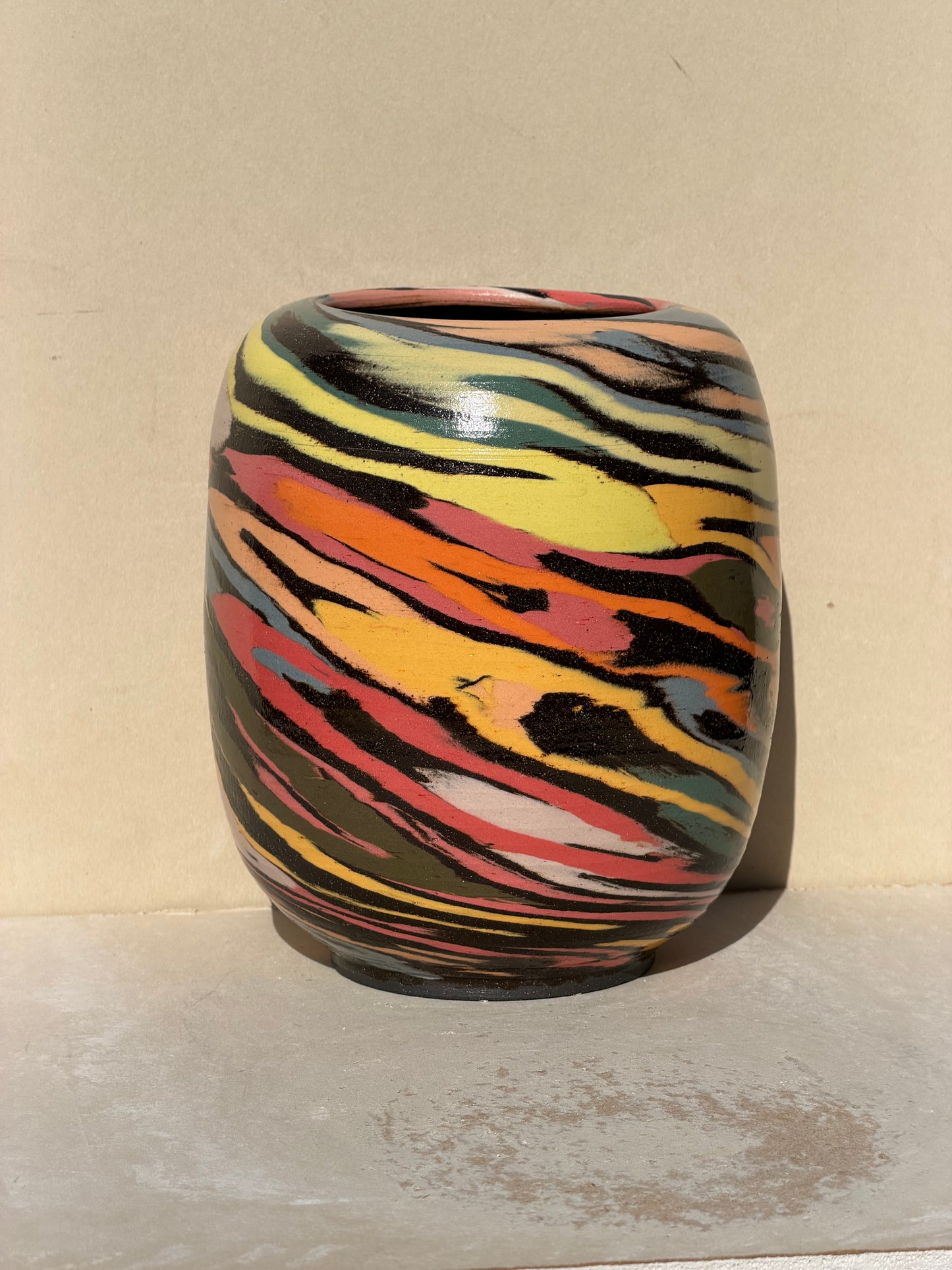 Brown Colored Carved Vase