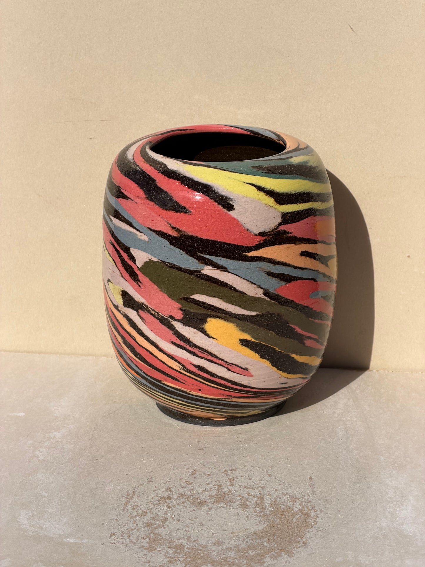 Brown Colored Carved Vase