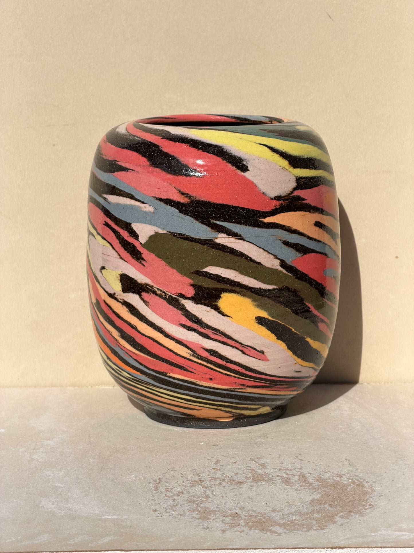Brown Colored Carved Vase