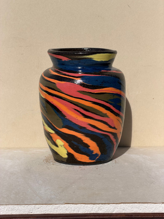 Brown Colored Carved Vase