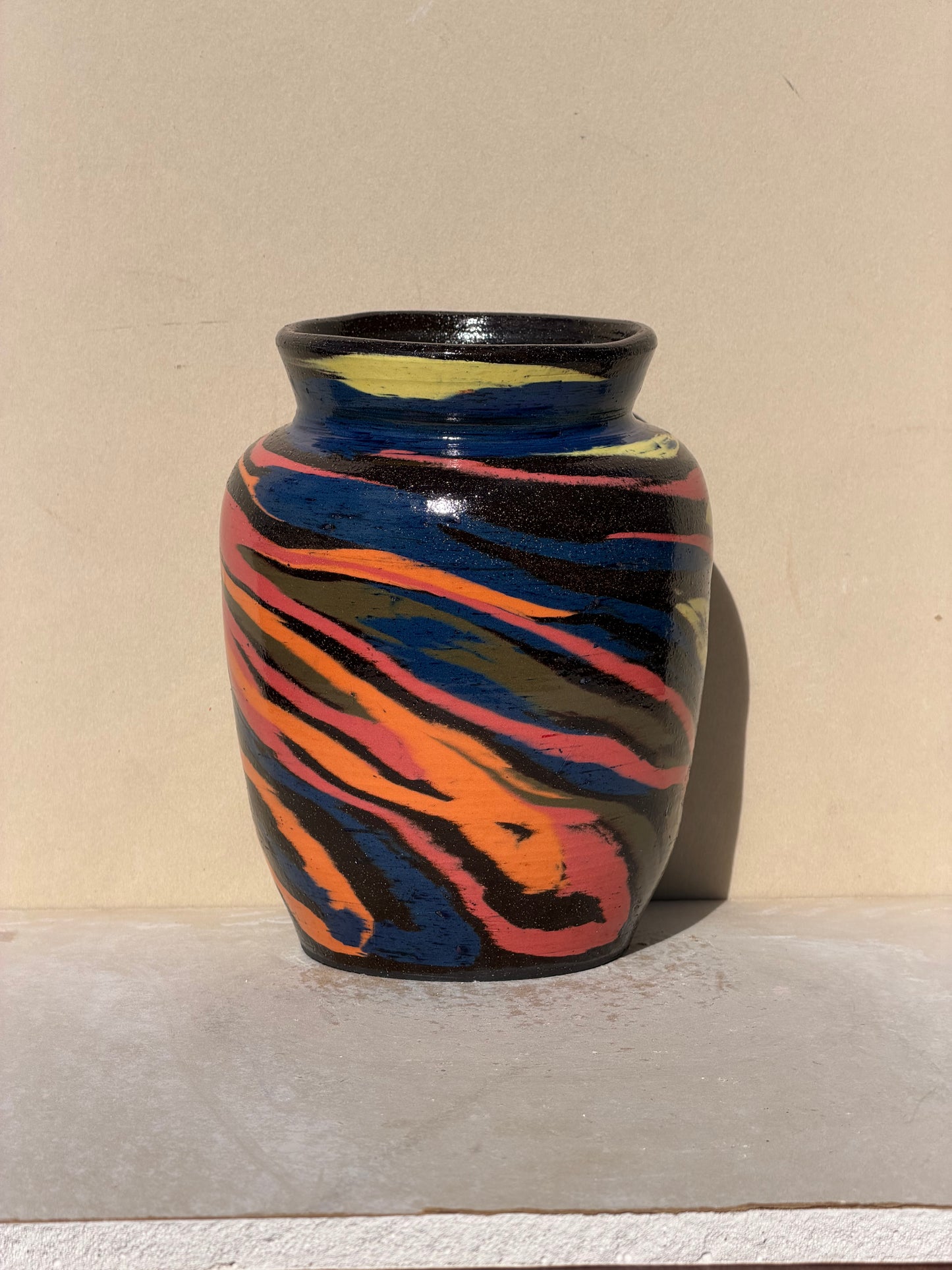 Brown Colored Carved Vase