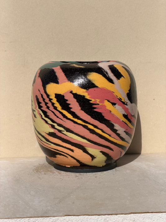 Brown Colored Carved Vase