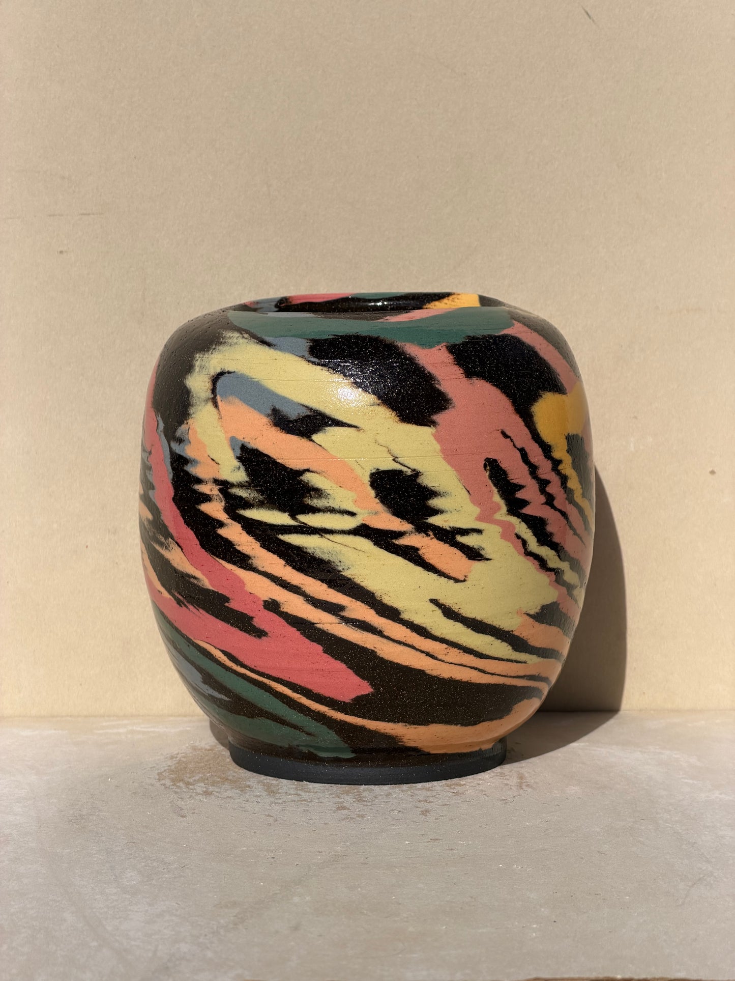 Brown Colored Carved Vase