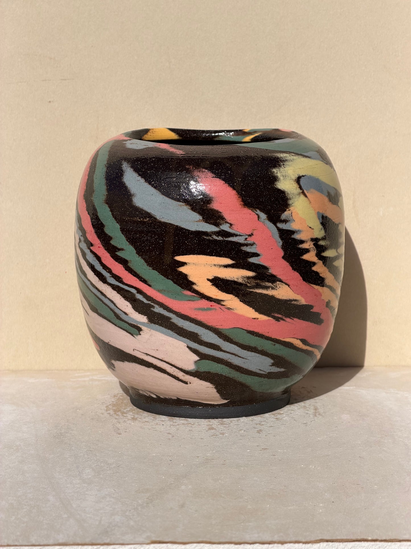 Brown Colored Carved Vase