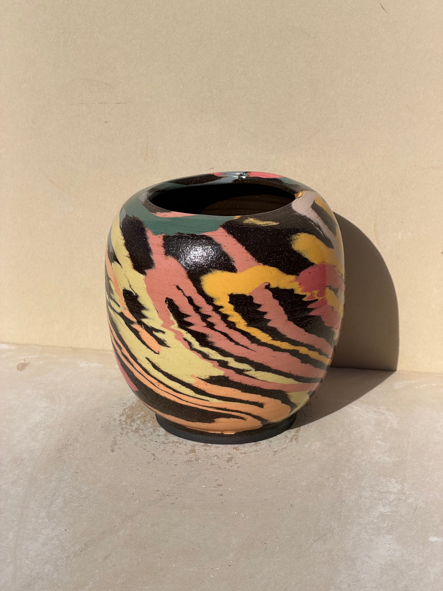 Brown Colored Carved Vase