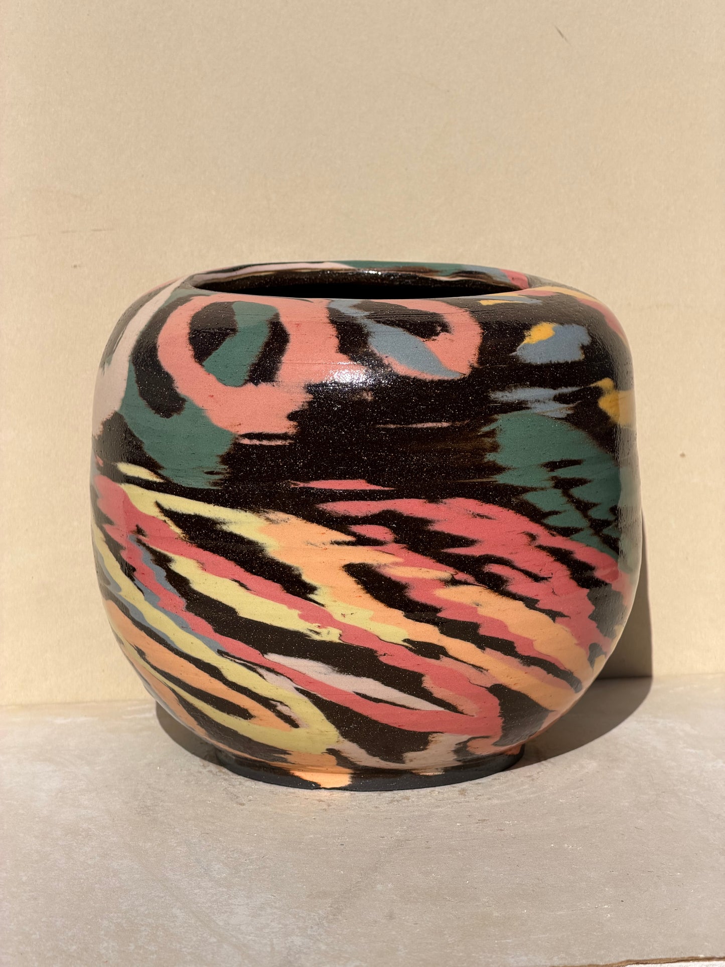 Brown Colored Carved Vase