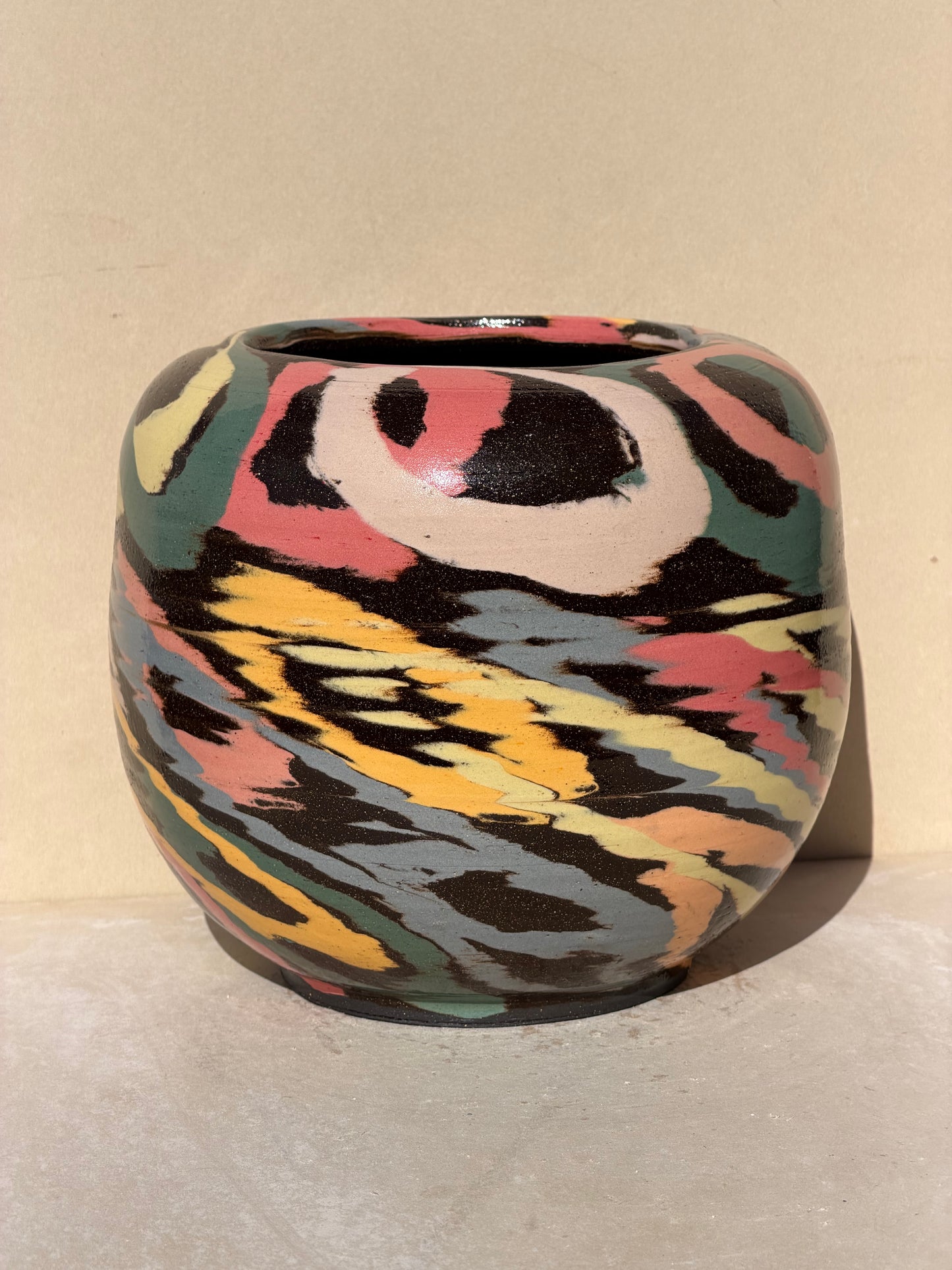 Brown Colored Carved Vase