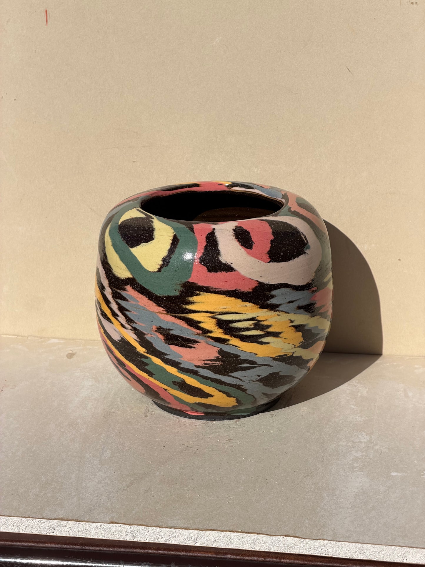 Brown Colored Carved Vase