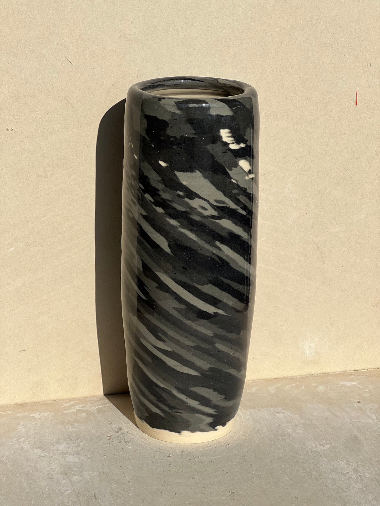 Black Gradient Nerikomi Vase