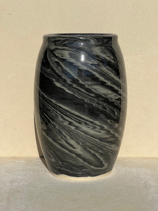 Black Gradient Nerikomi Vase