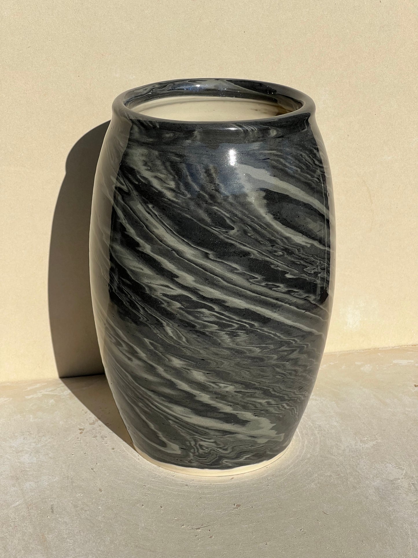 Black Gradient Nerikomi Vase