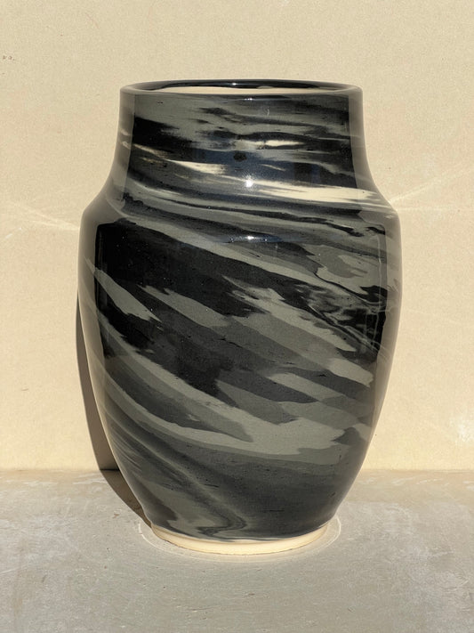 Black Gradient Nerikomi Vase