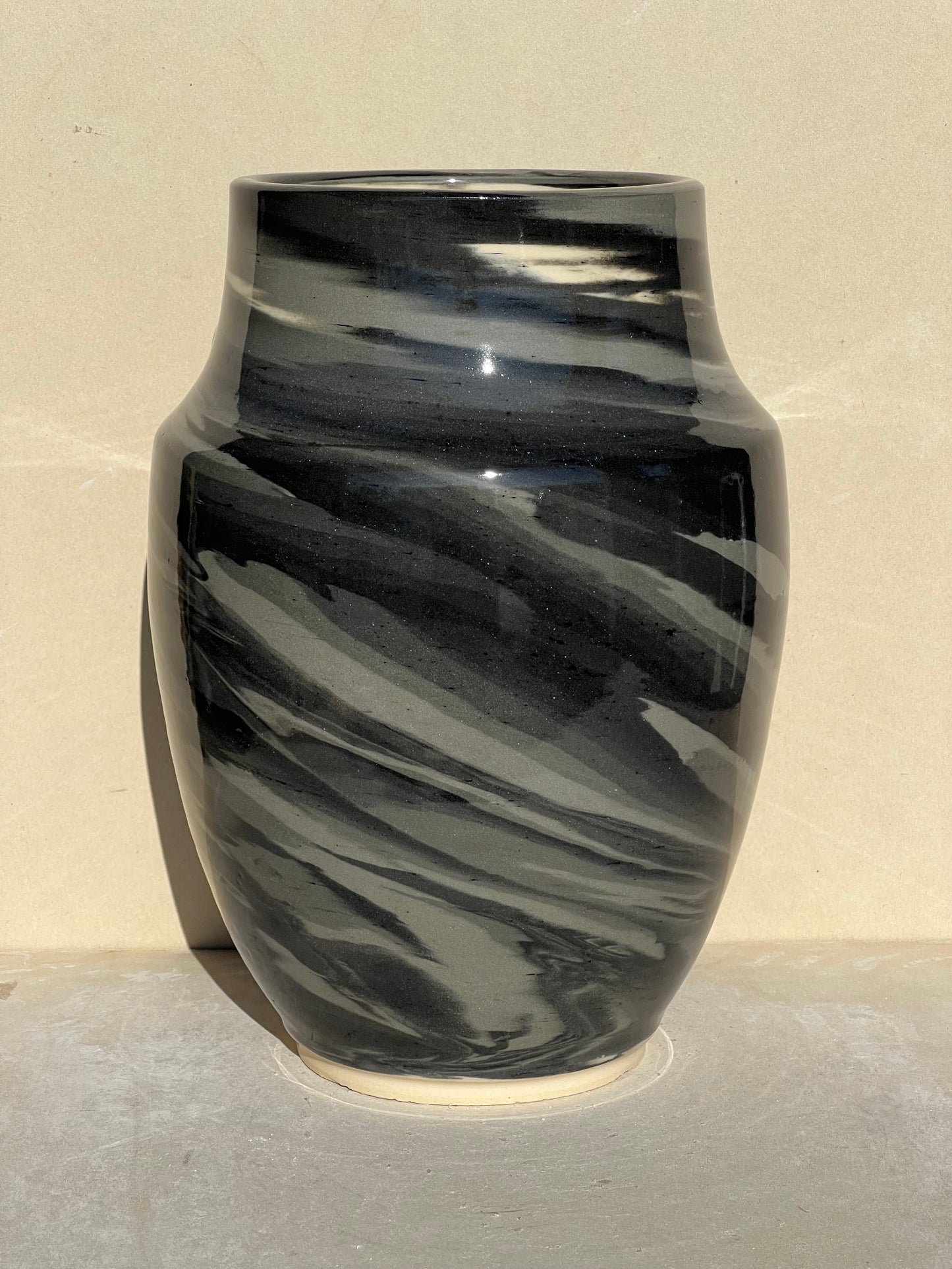 Black Gradient Nerikomi Vase